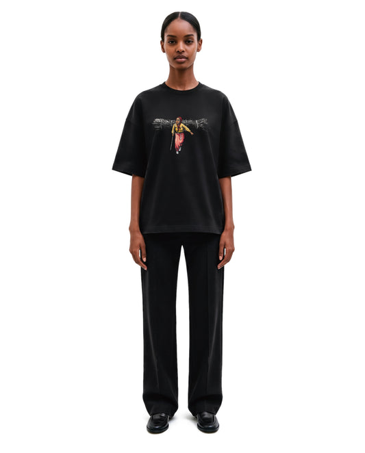 Entoto Tee on model. Model is 5'9" and wears size S.