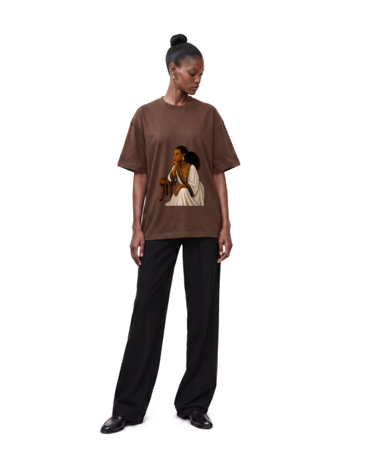 Negest Tee on model. Model is 5'9" and wears size S.