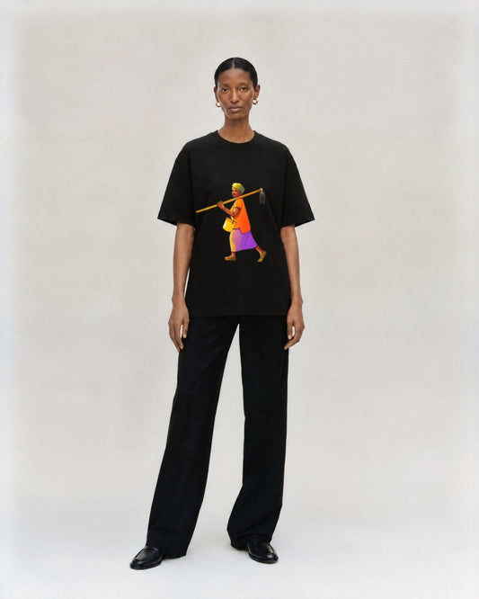 Harvest of Resilience Tee on model. Model is 5'9" and wears size S.
