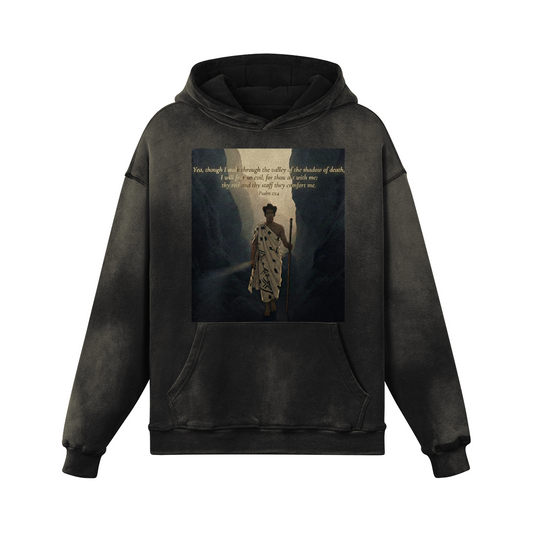 Zaburi 23:4 Hoodie, Psalm 23:4 graphic hoodie, front view